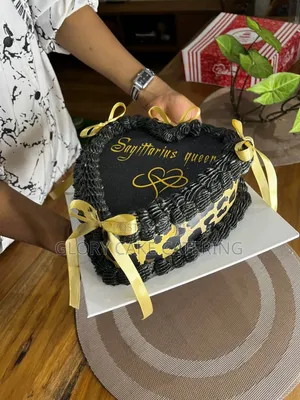 Photo - Black Color Birth Day Cake