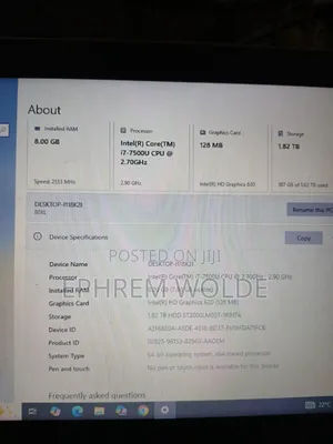 Laptop Lenovo 8GB Intel Core I7 HDD 1.5T