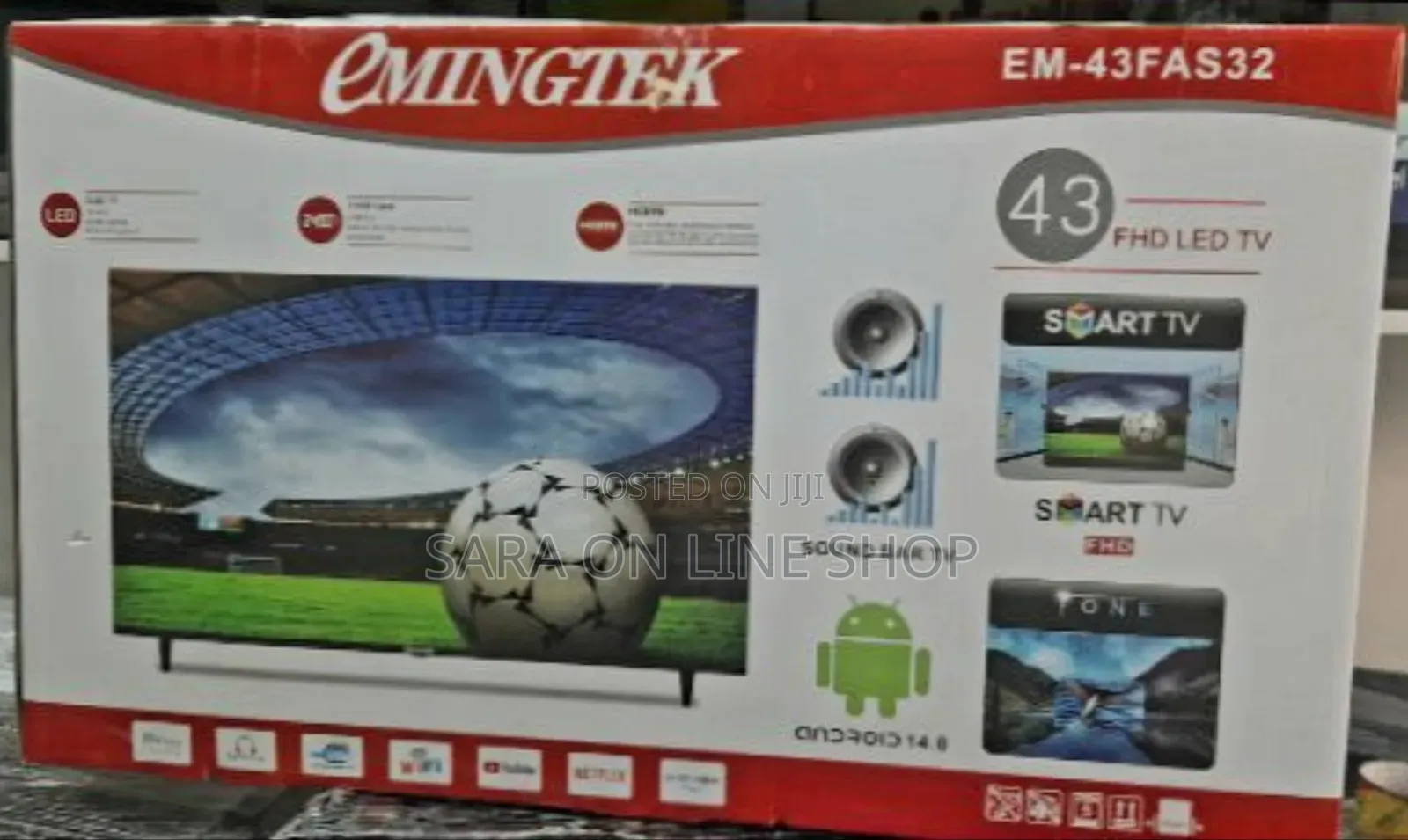e-Mingtek 43" Led Smart Tv New Model Free Delivery