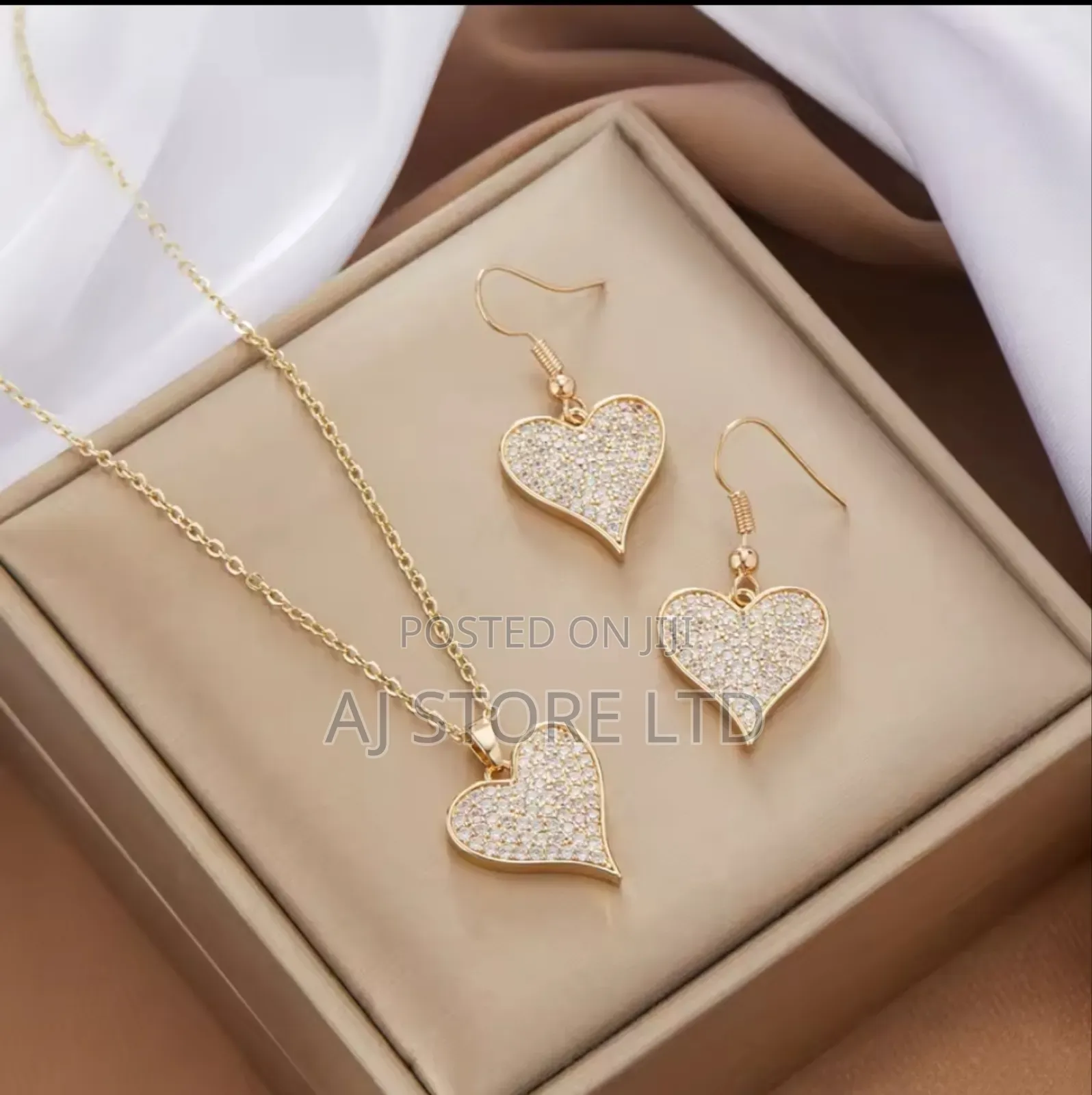 Heart Shaped Necklace and Earrings