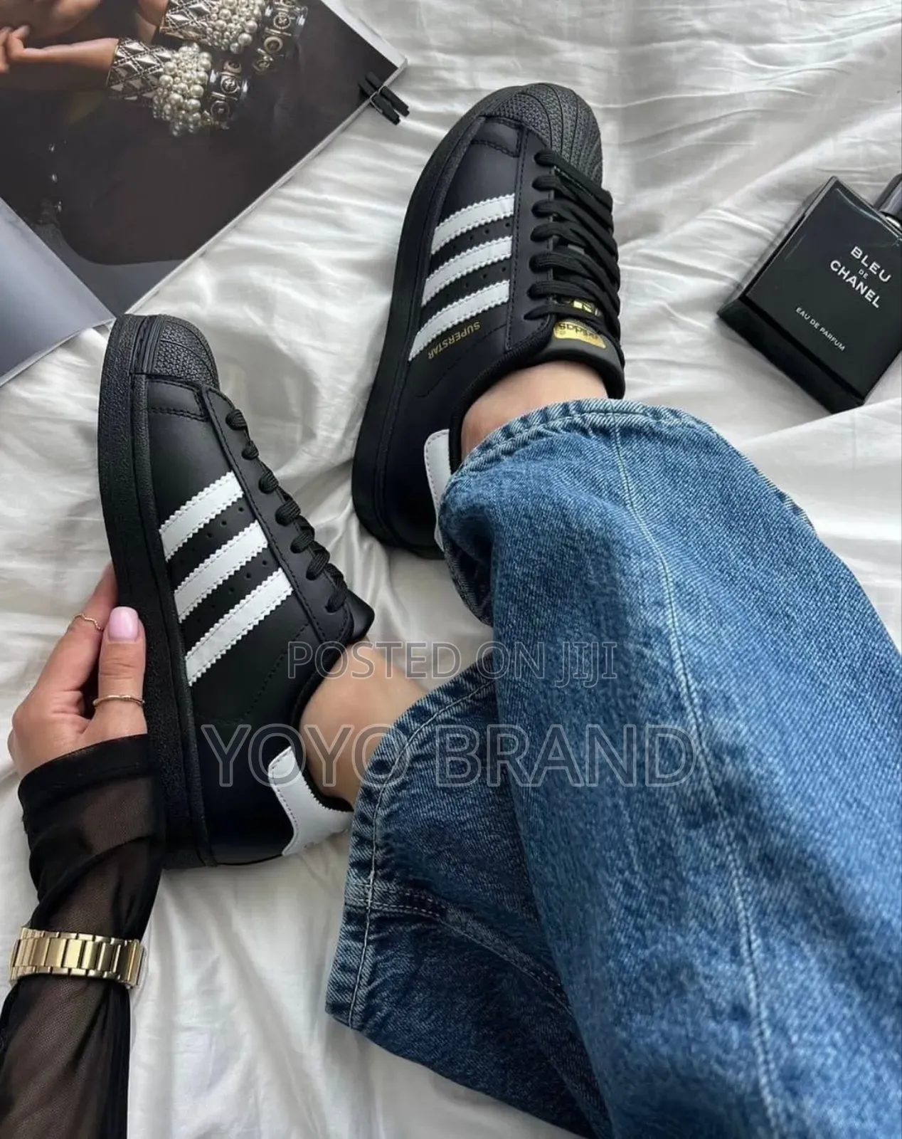 Adidas Old School Super Star Black White Strip