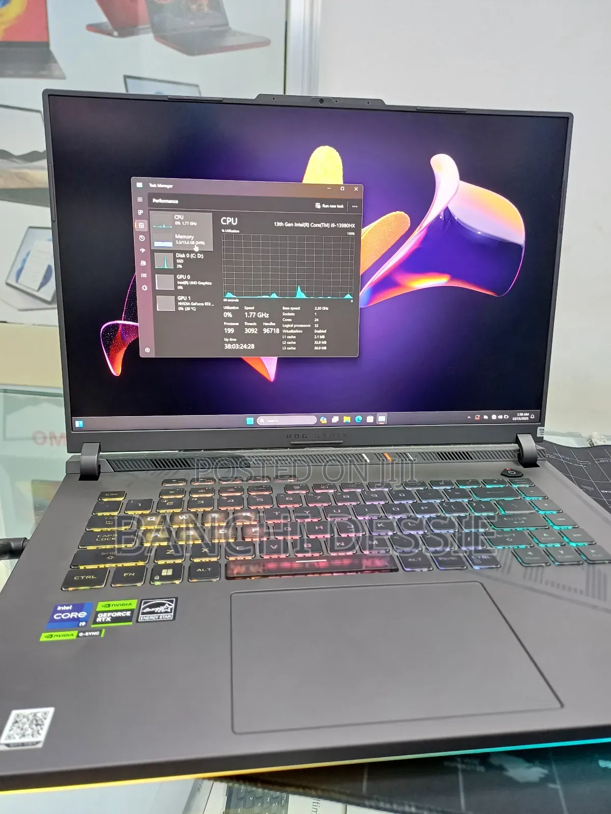 New Laptop Asus ROG Strix G15 16GB Intel Core i9 SSD 1T