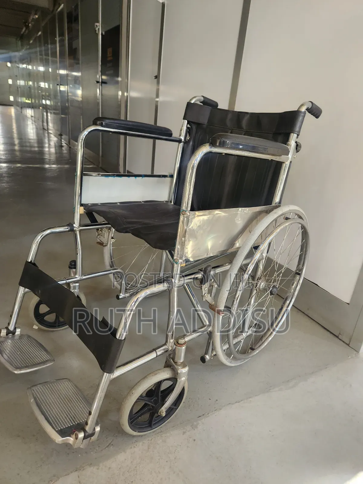 Wheelchair Foldable Portable Wide Seat Soft Caution Wheelchair