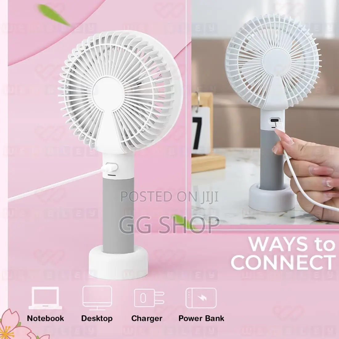 Rechargeable Desktop Fan Light