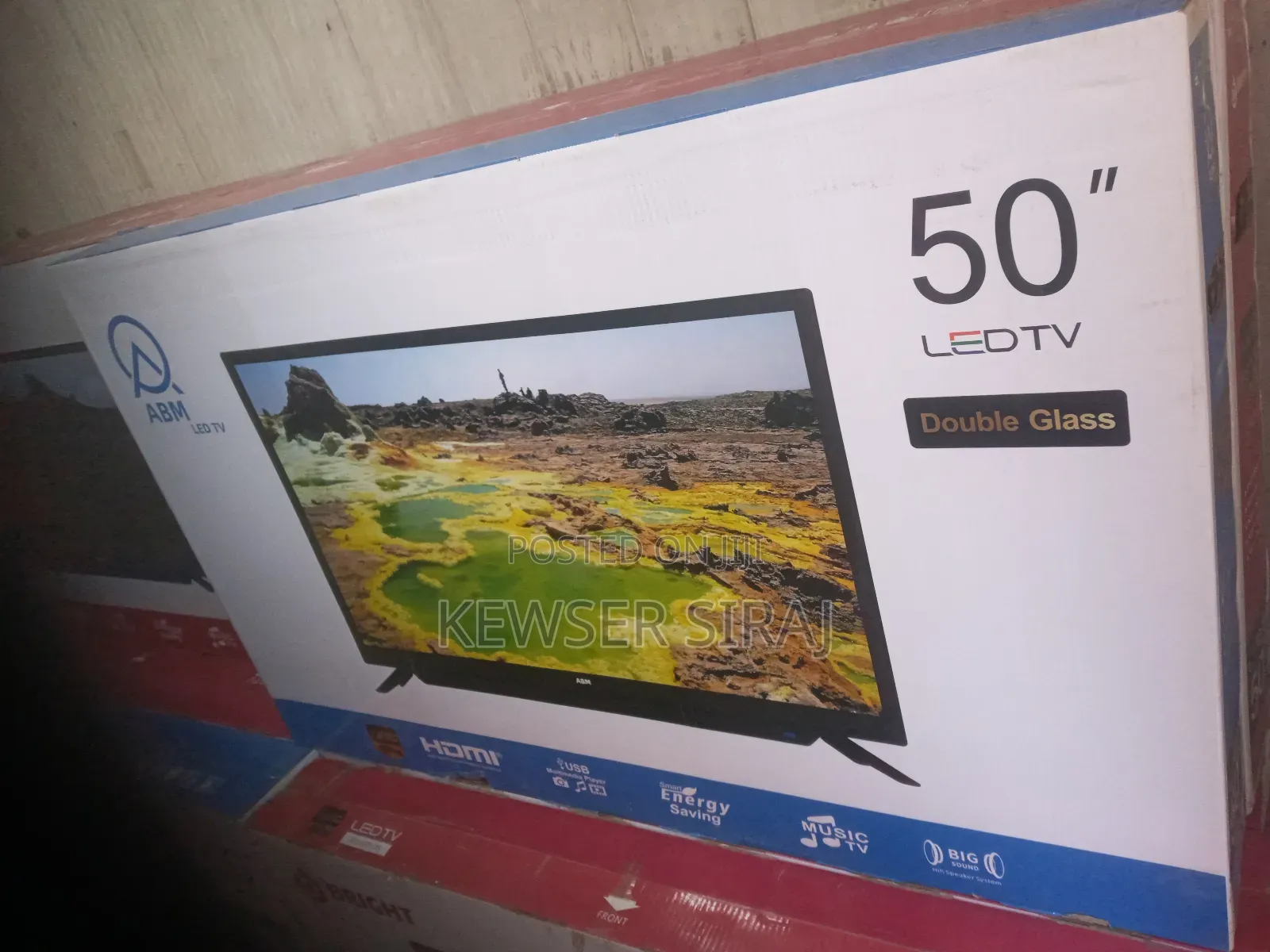 Abm 50inch Tv Smart Android Double Glass Bluetooth Functions Google