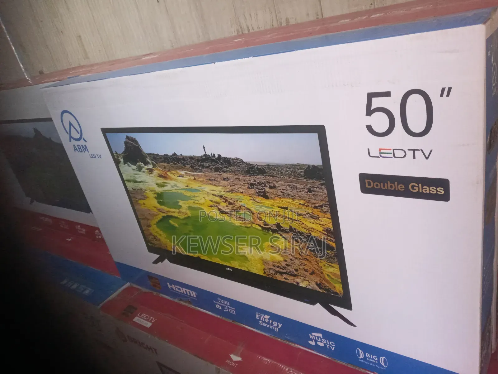 Abm 50inch Tv Smart Android Double Glass Bluetooth Functions Google