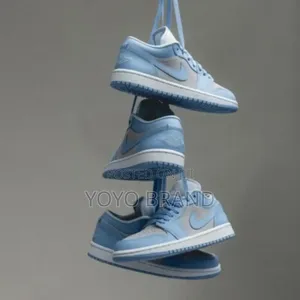 Photo - Air Jordan 1 Low Metalic Blue Fashion Shoes