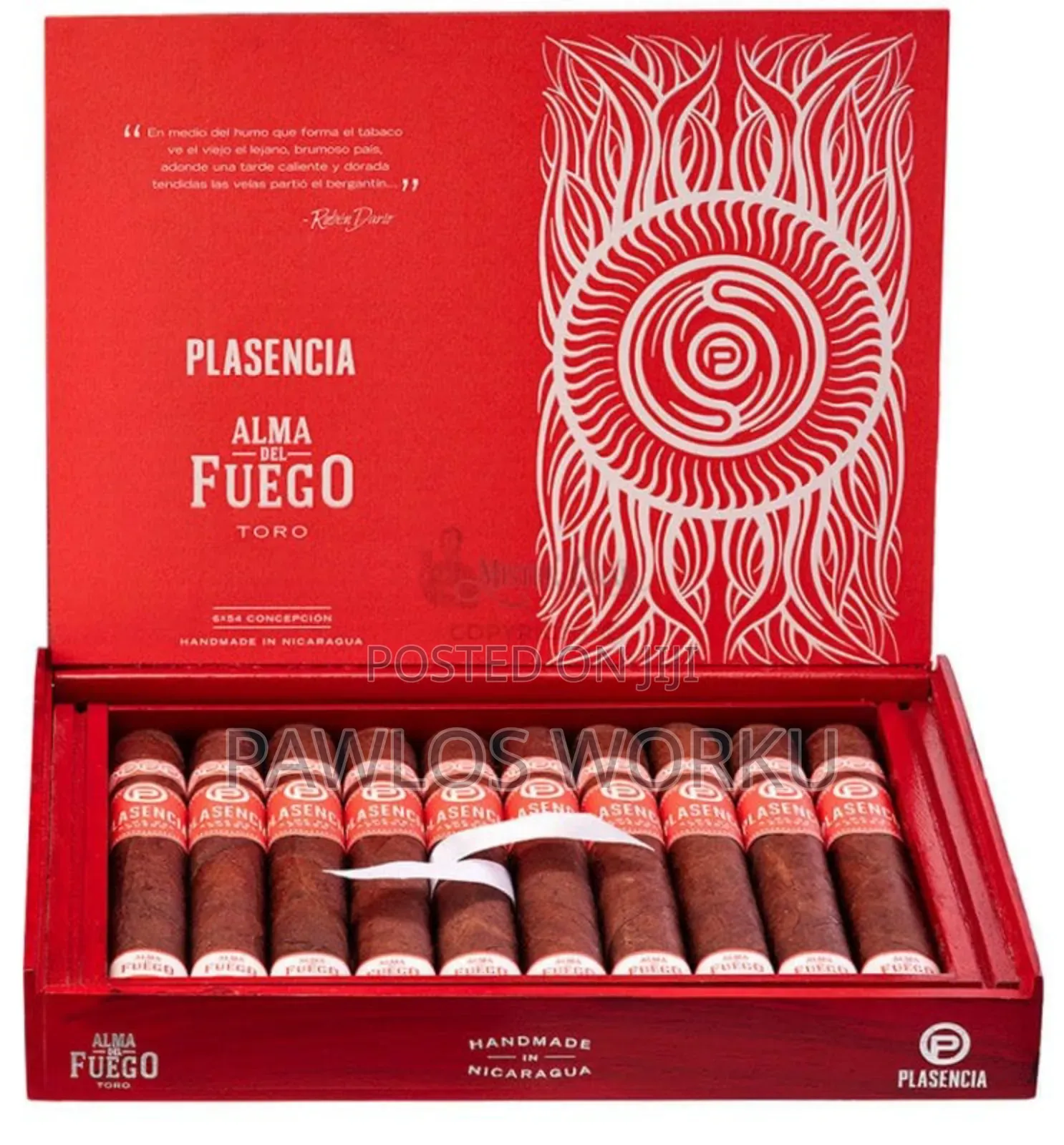 Plasencia Alma Del Fuego Box of 10 Cigars.