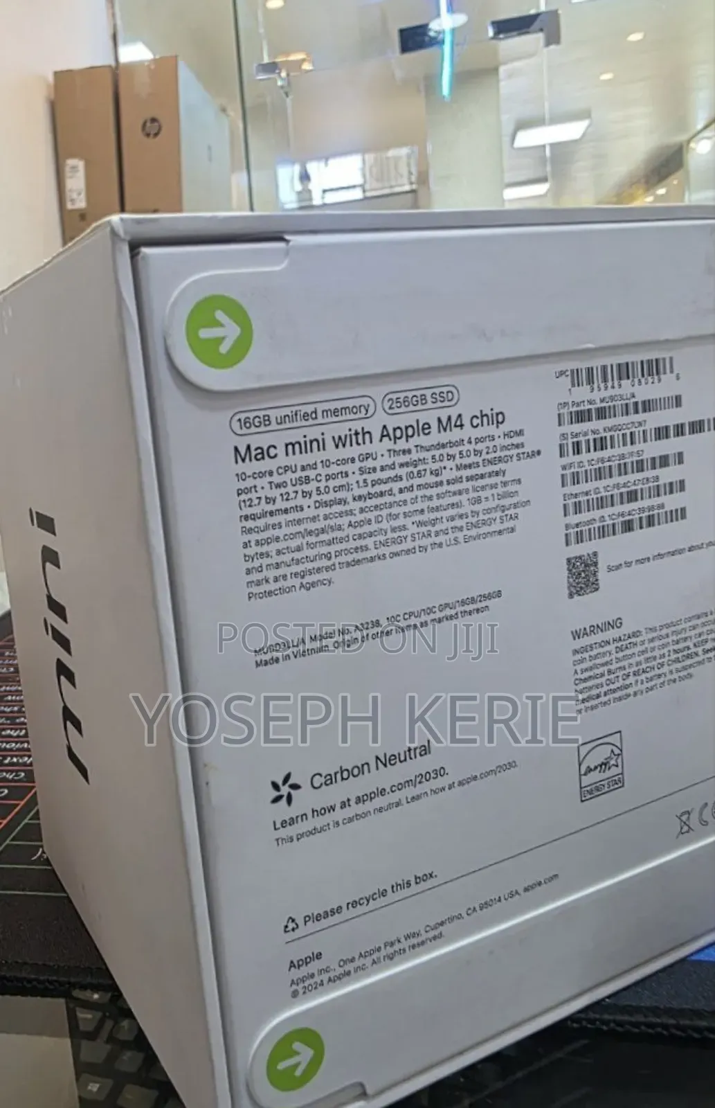 New Desktop Computer Apple Mac Mini M4 16GB Apple M4 SSD 256GB