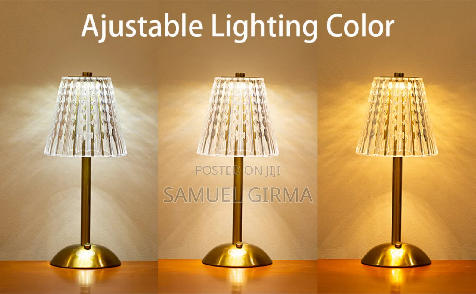 Table Lamp Crystal Adjustable Lighting