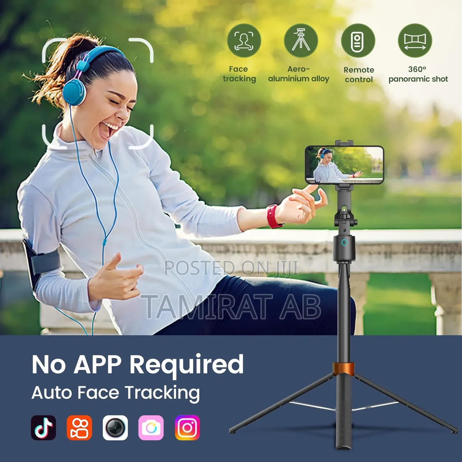 Q13 Al Auto Follow-Up Face Tracking Selfie Stick 360° Gimbal Tripod