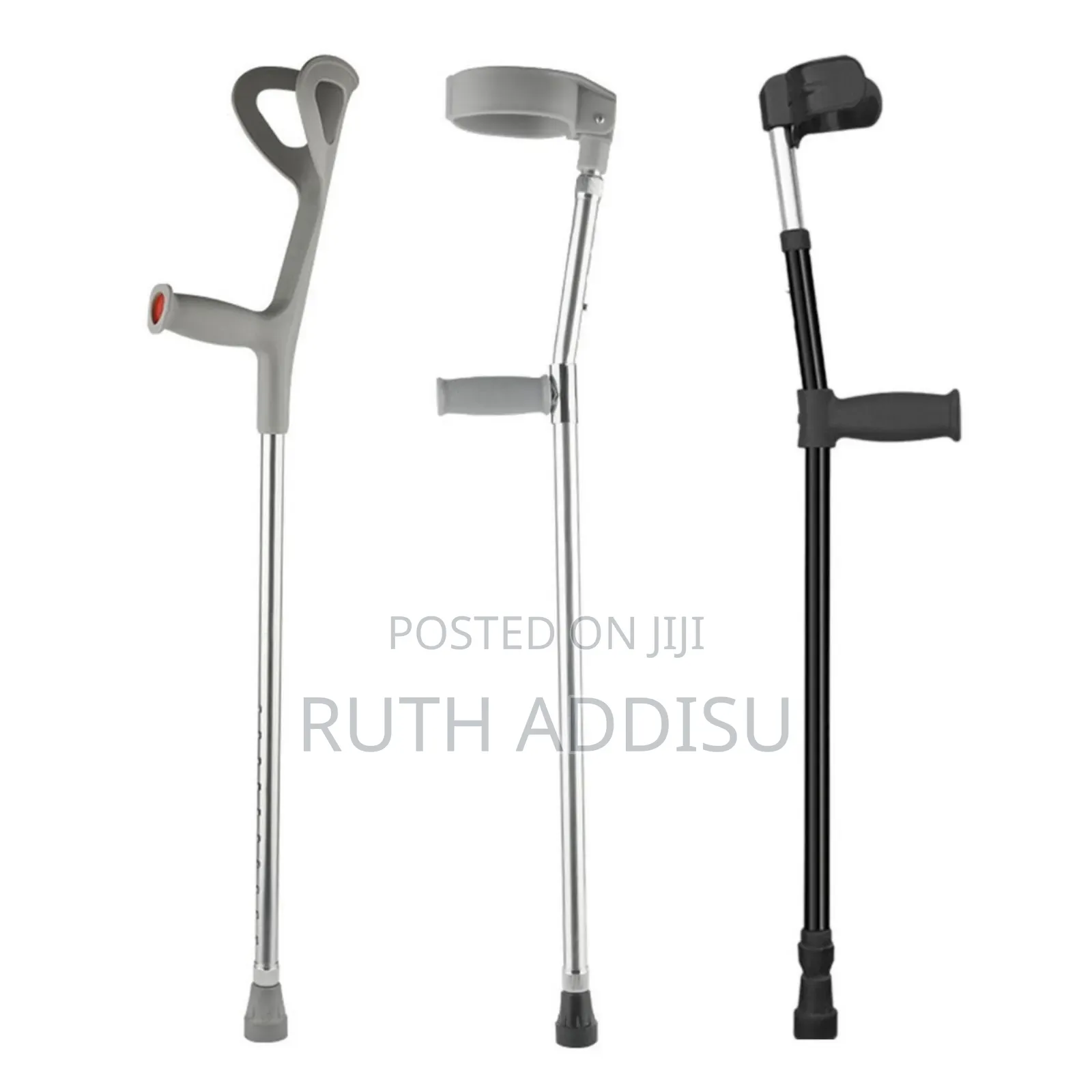 Elbow Adjustable Height Medical Stainless Crutches ክራንች የክንድ ጠንካራ