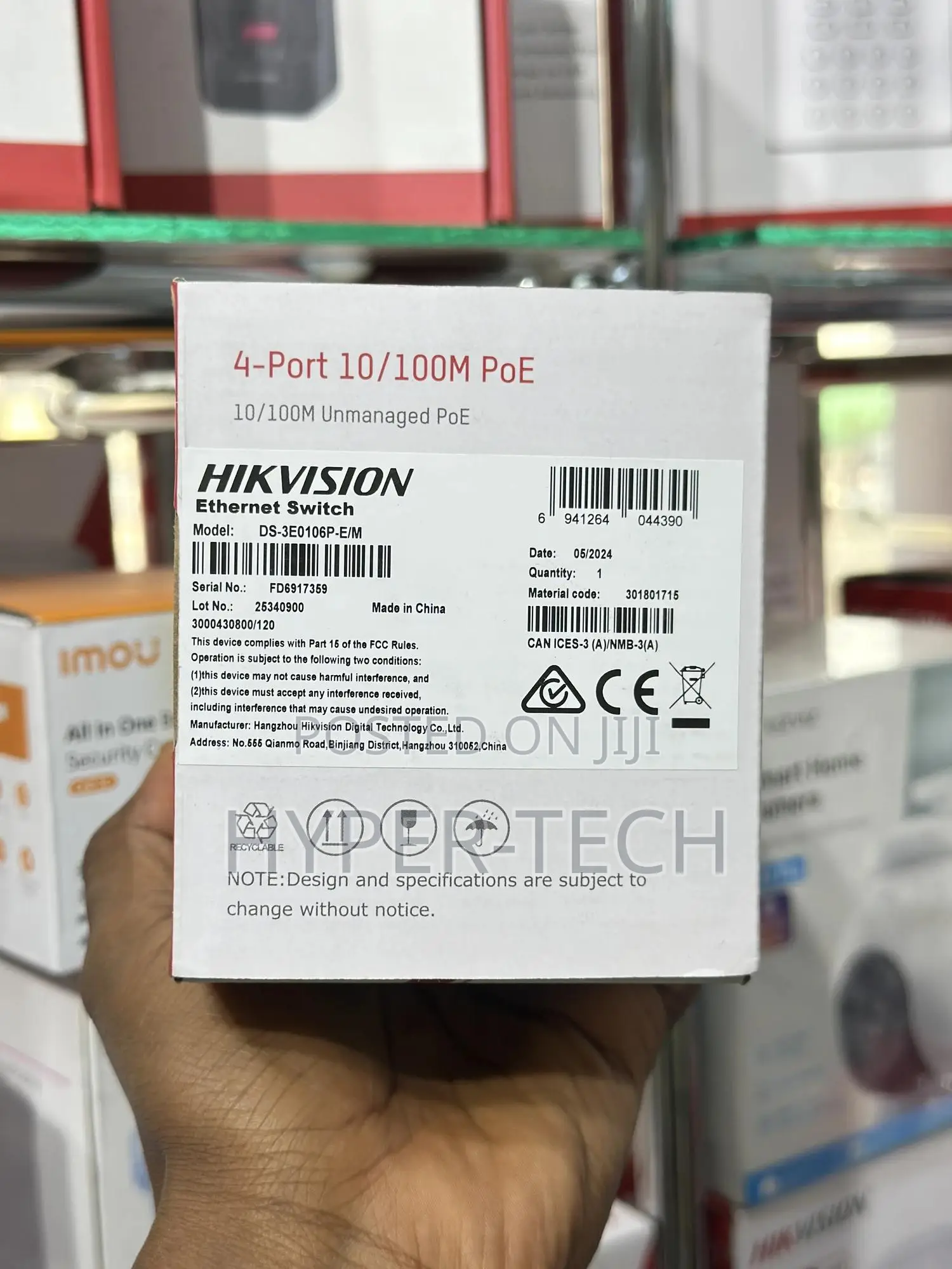 Hikvision 4 Port Poe Switch