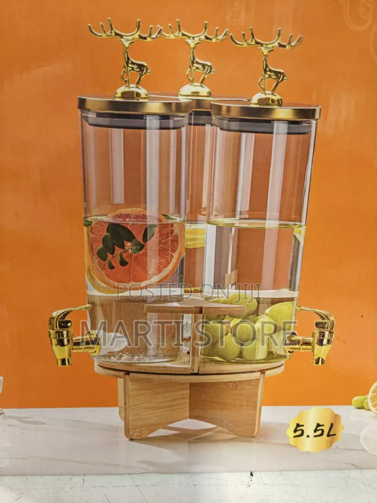 3 In 1 Glass Dispenser Jar With Stand Rack