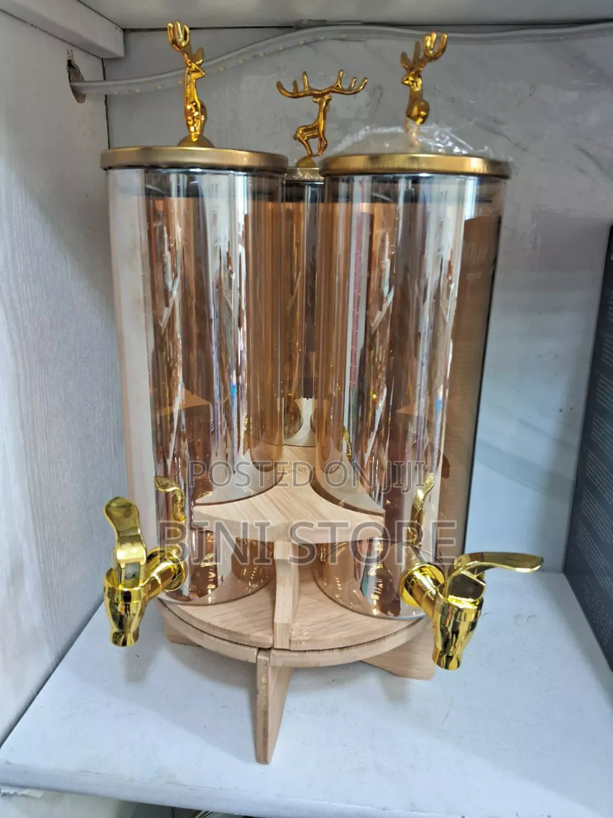 3 In 1 Glass Dispenser Jar With Stand Rack