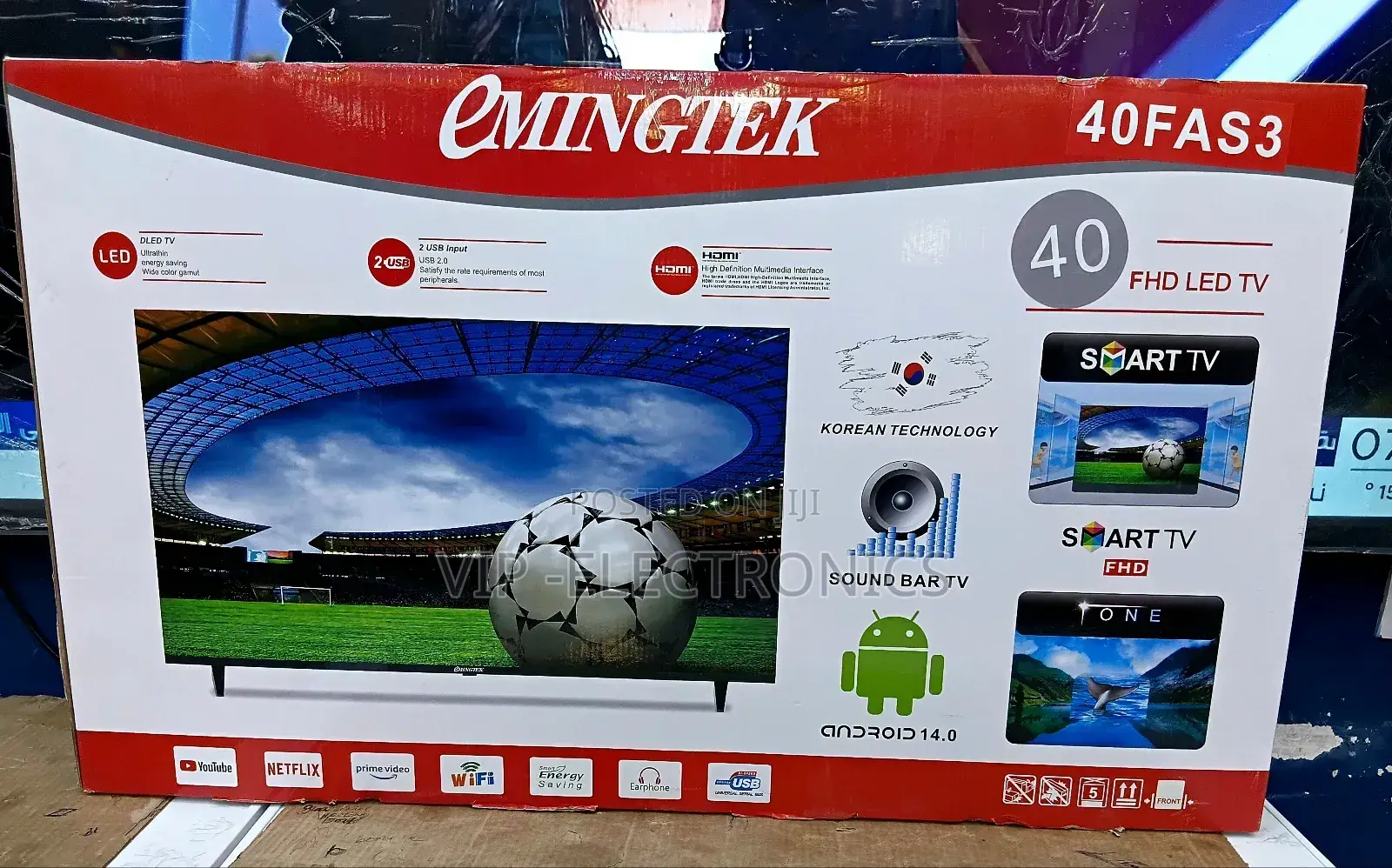 Emingtek 40 Inch Tv Smart Android 14.0 Frameless Nwe2025 Original Tv