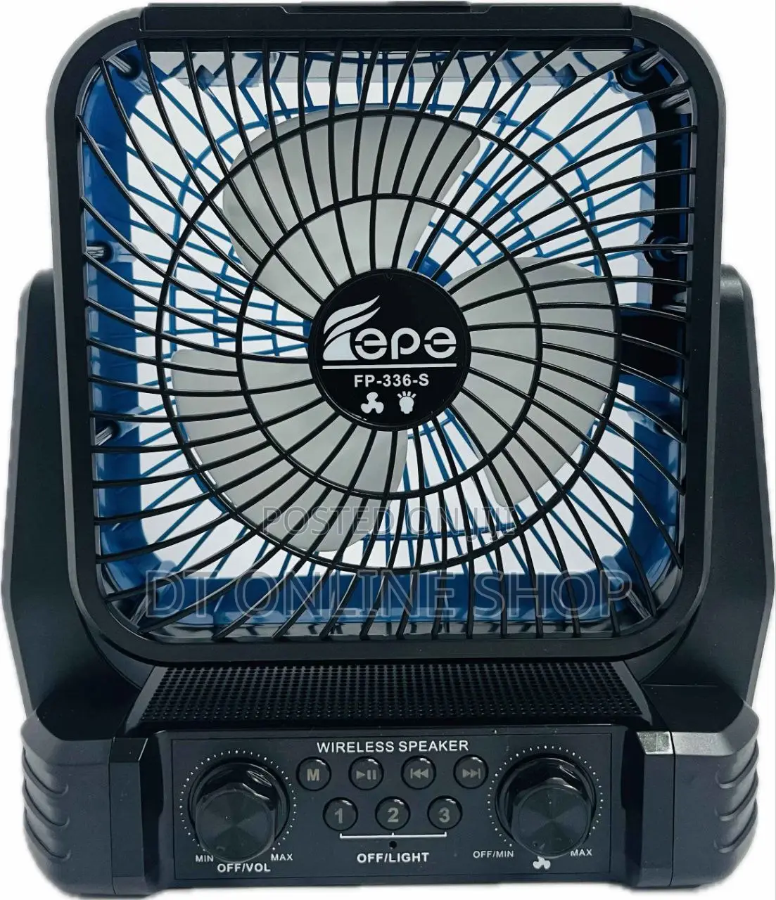 Solar-charged Wireless Speaker With An 8-inch Fan