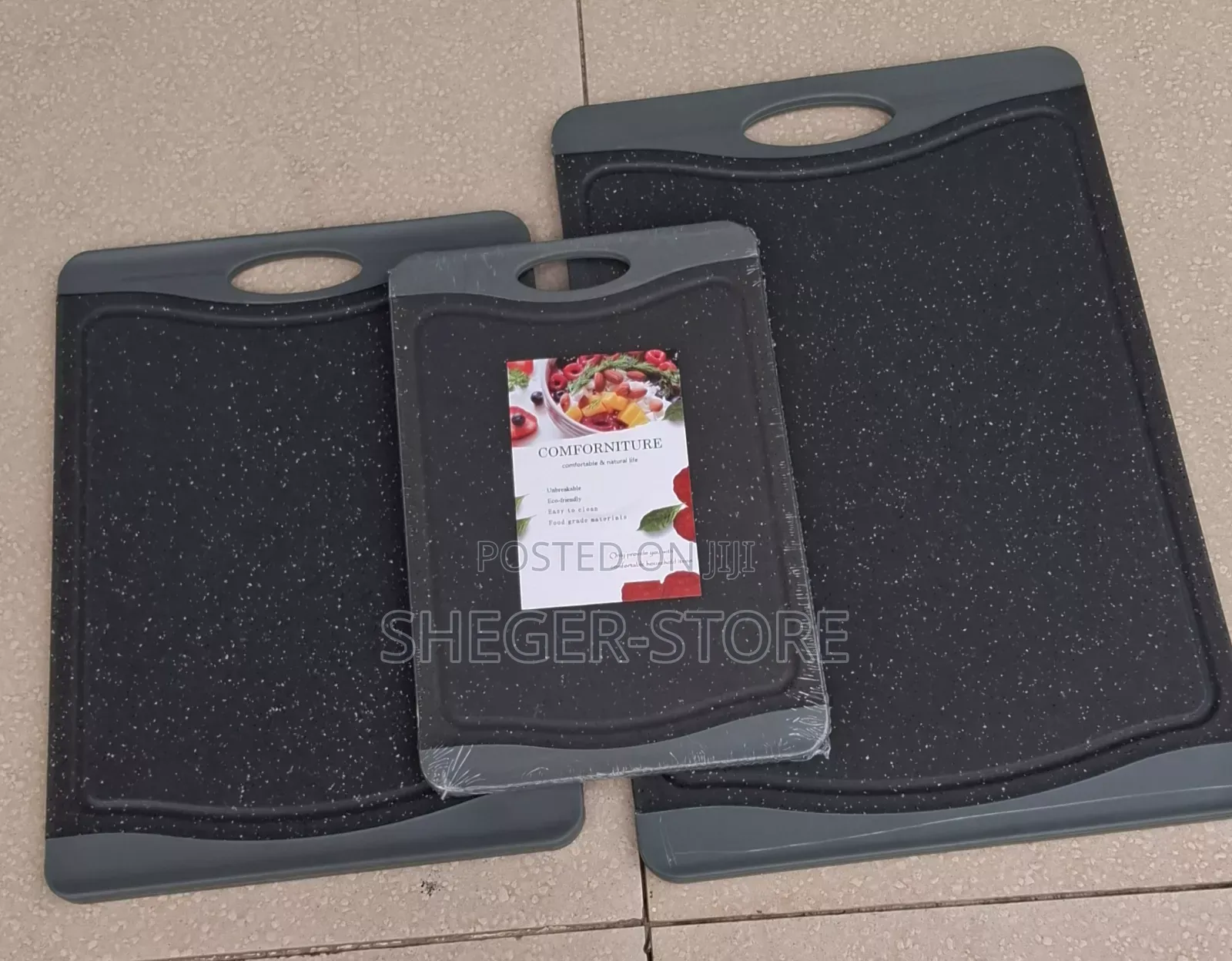 High Quality 3 Pcs Cutting Board ( በከፍተኛ ጥራትና ለጤና ተስማሚ ከሆነ ቁስ የተመረተ)