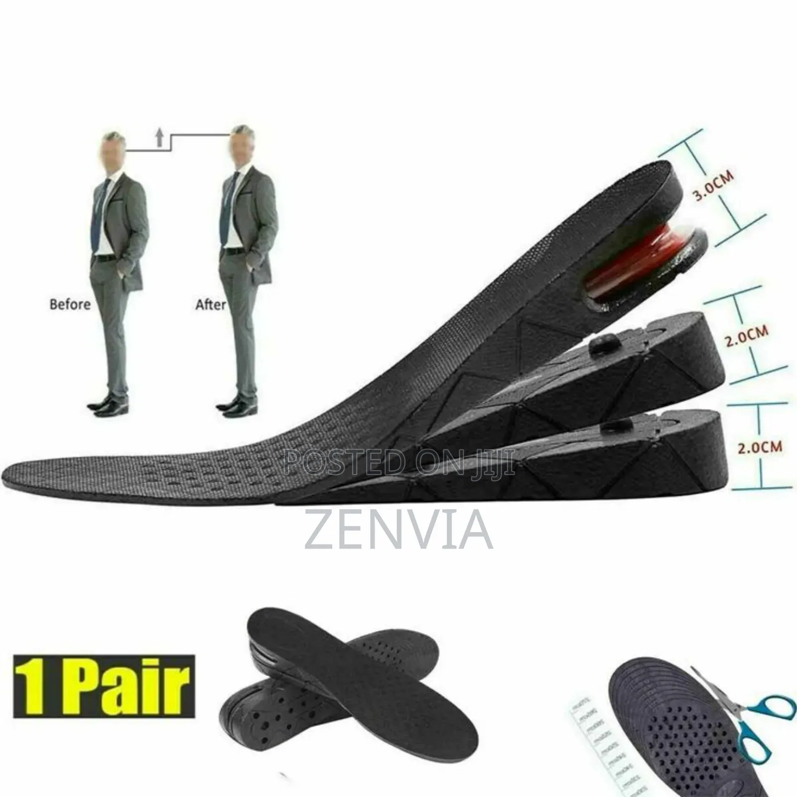 Height Increase Insoles With Air Cushion Heel / Free Delivery/