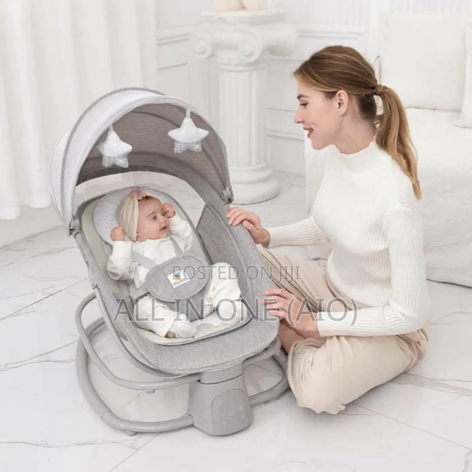 Mastela 4-in-1 Baby Swing for Infants With Dinner Plate
