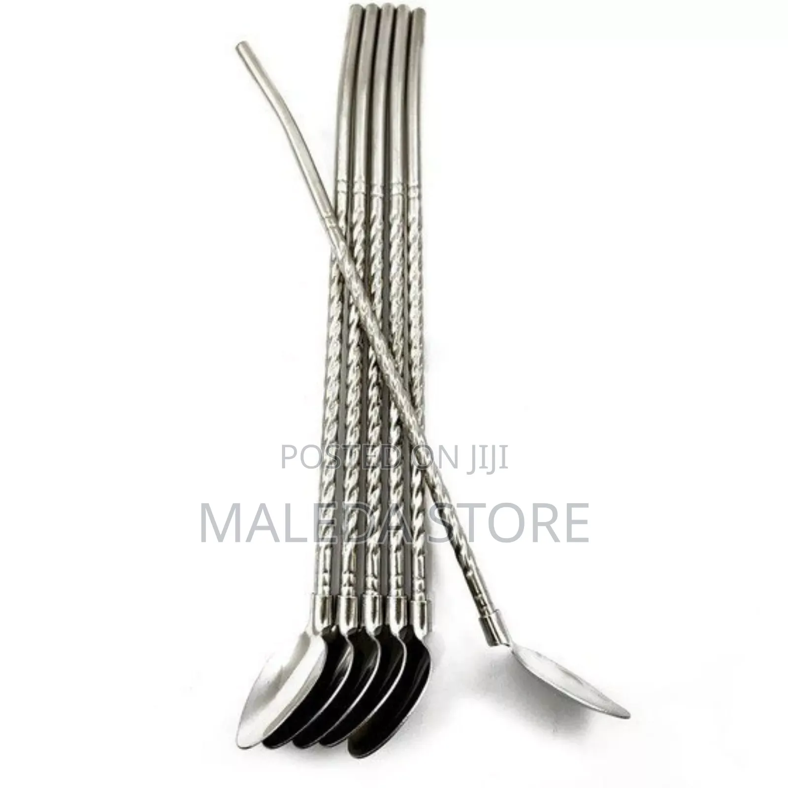 6pcs Reusable Drinking Stainless Straws With Cleaning Brush