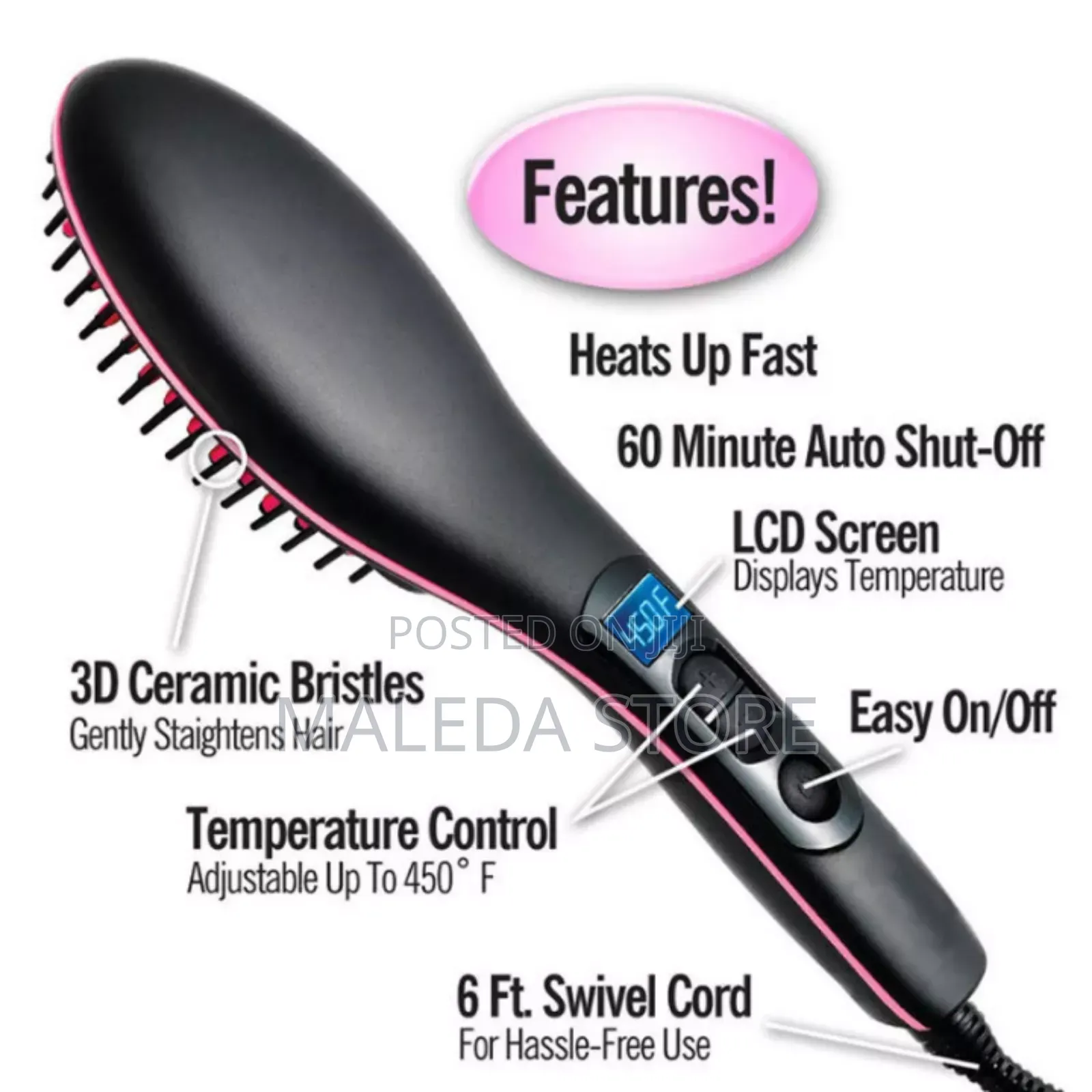 Kemei Professional Hair Straightener Brush
