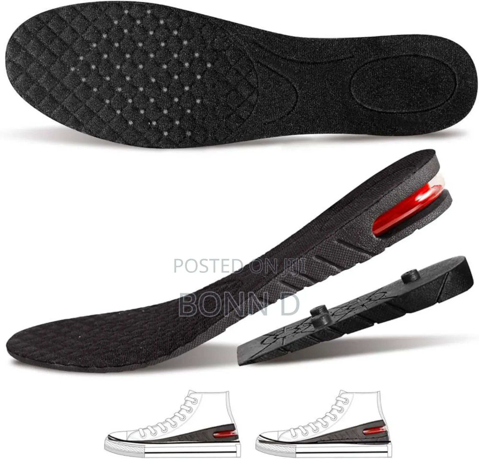 Height Increase Insole With an Air Cushion Heel