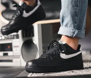 Nike Air Force 1 Low ‘07 Retro Qs ‘Black/White Swoosh’ Men’S Shoes