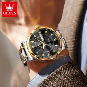 Olevs Watch for Men Original Waterproof Fashion Diamond Dial Luminous