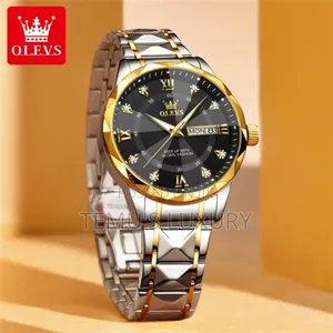 Olevs Watch for Men Original Waterproof Fashion Diamond Dial Luminous