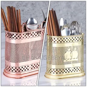 Photo - Kitchen Utensil Holder - Gold Color - Stainless Steel