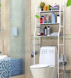 Photo - Bathroom Storage Rack for Cleaning Supplies Toiletries