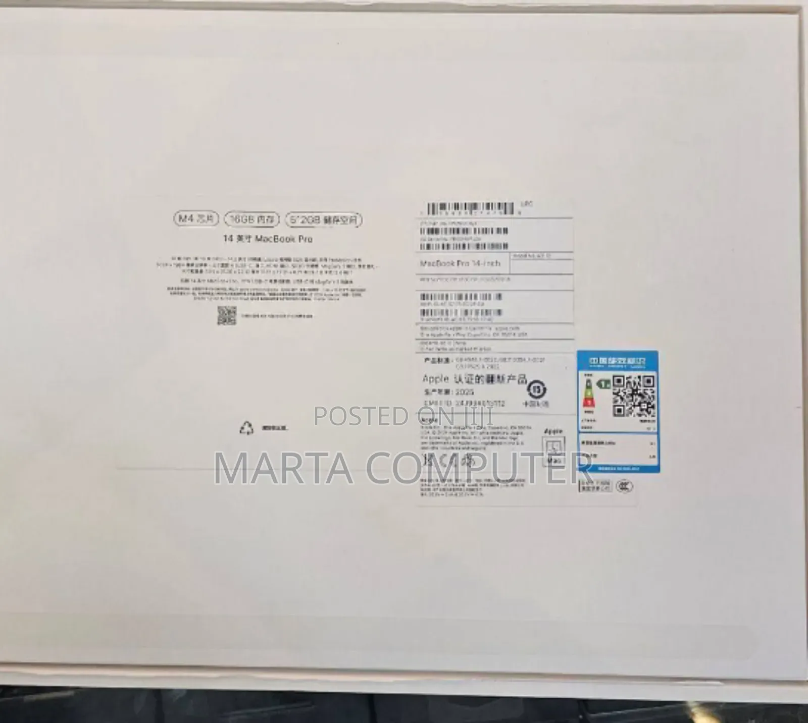 New Laptop Apple MacBook Pro 2024 M4 14-Inch 16GB Apple M4 SSD 512GB