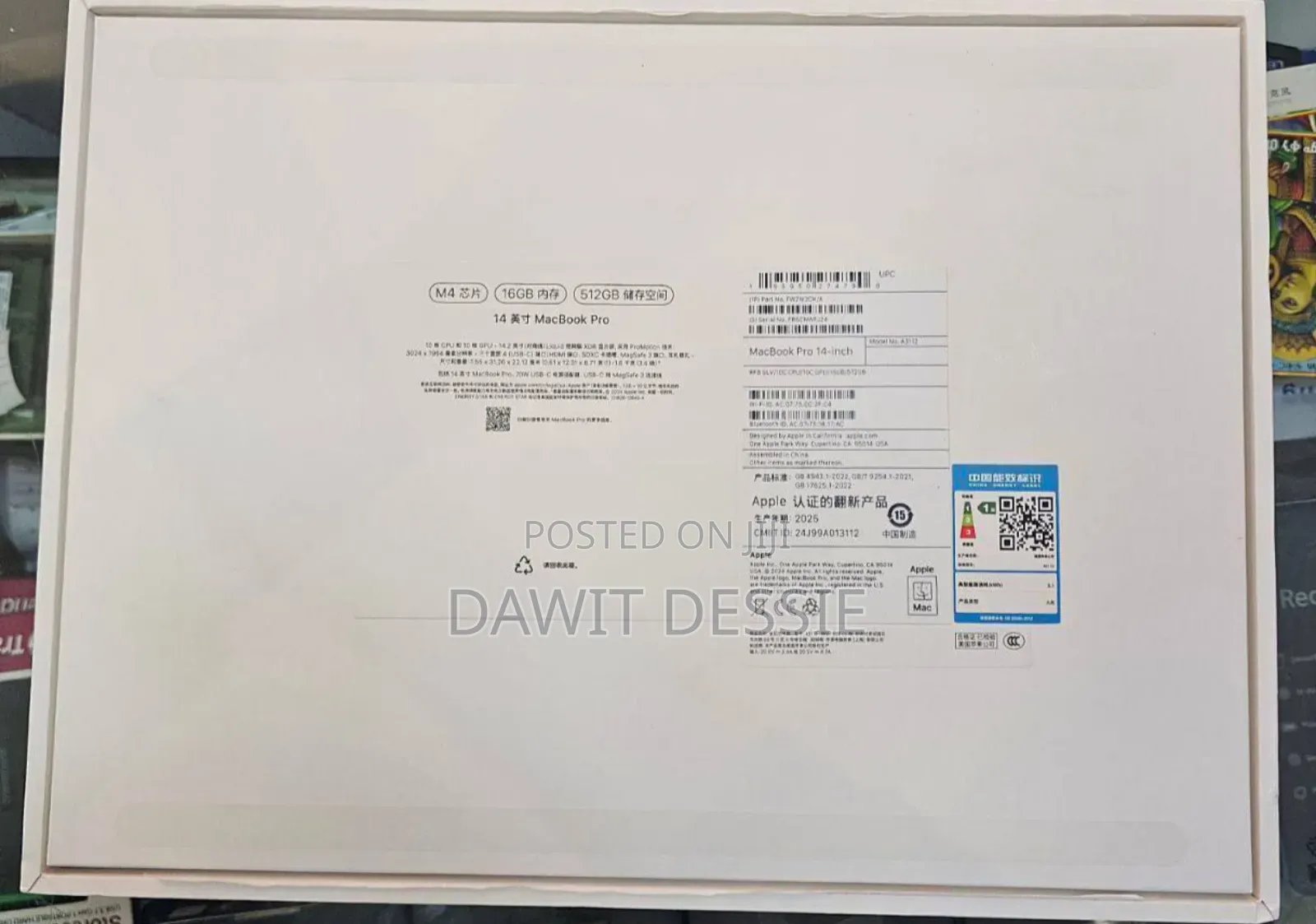 New Laptop Apple MacBook Pro 2024 M4 14-Inch 16GB Apple M4 SSD 512GB