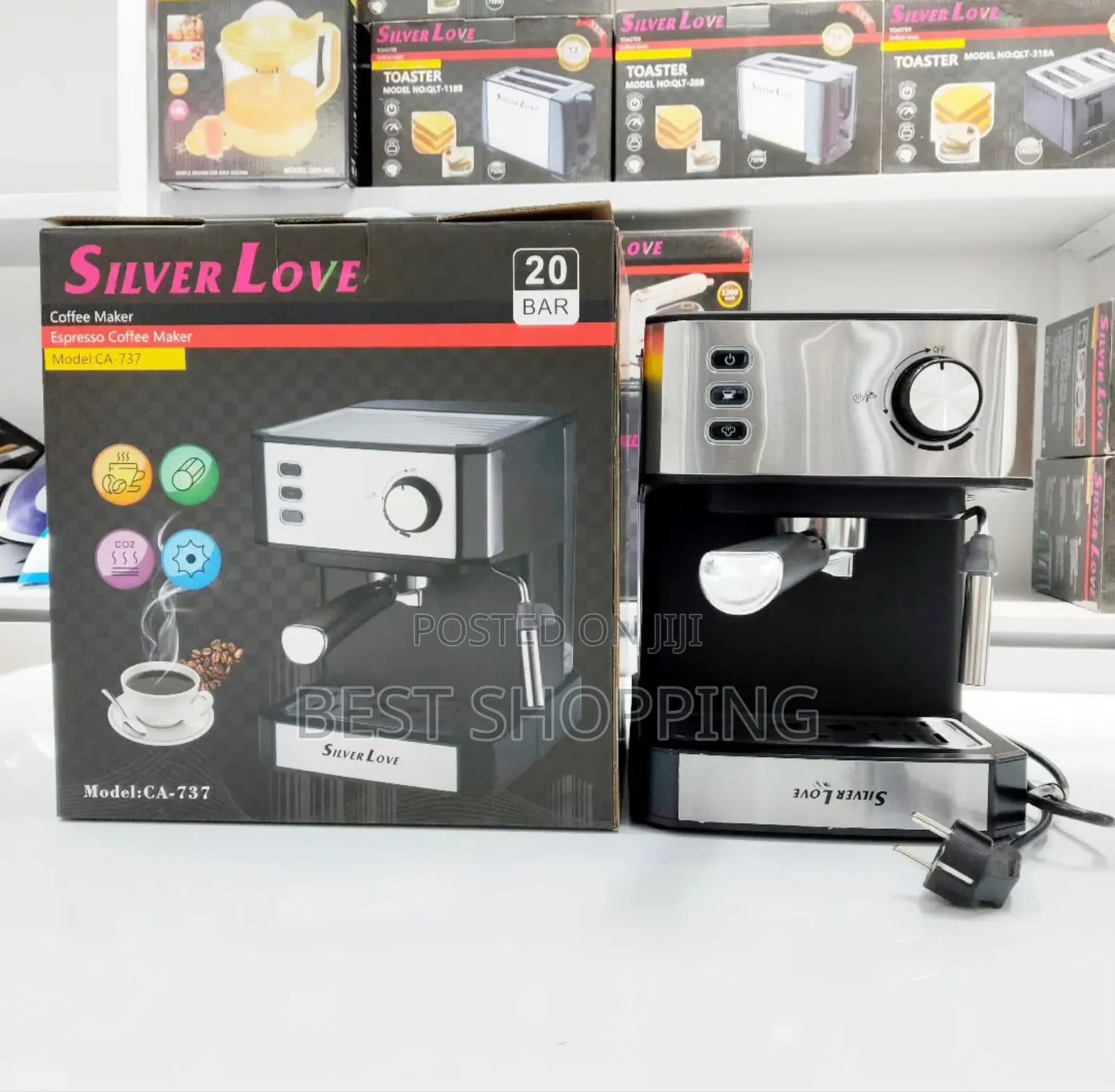 Silver Love Coffee Maker 20 Bar