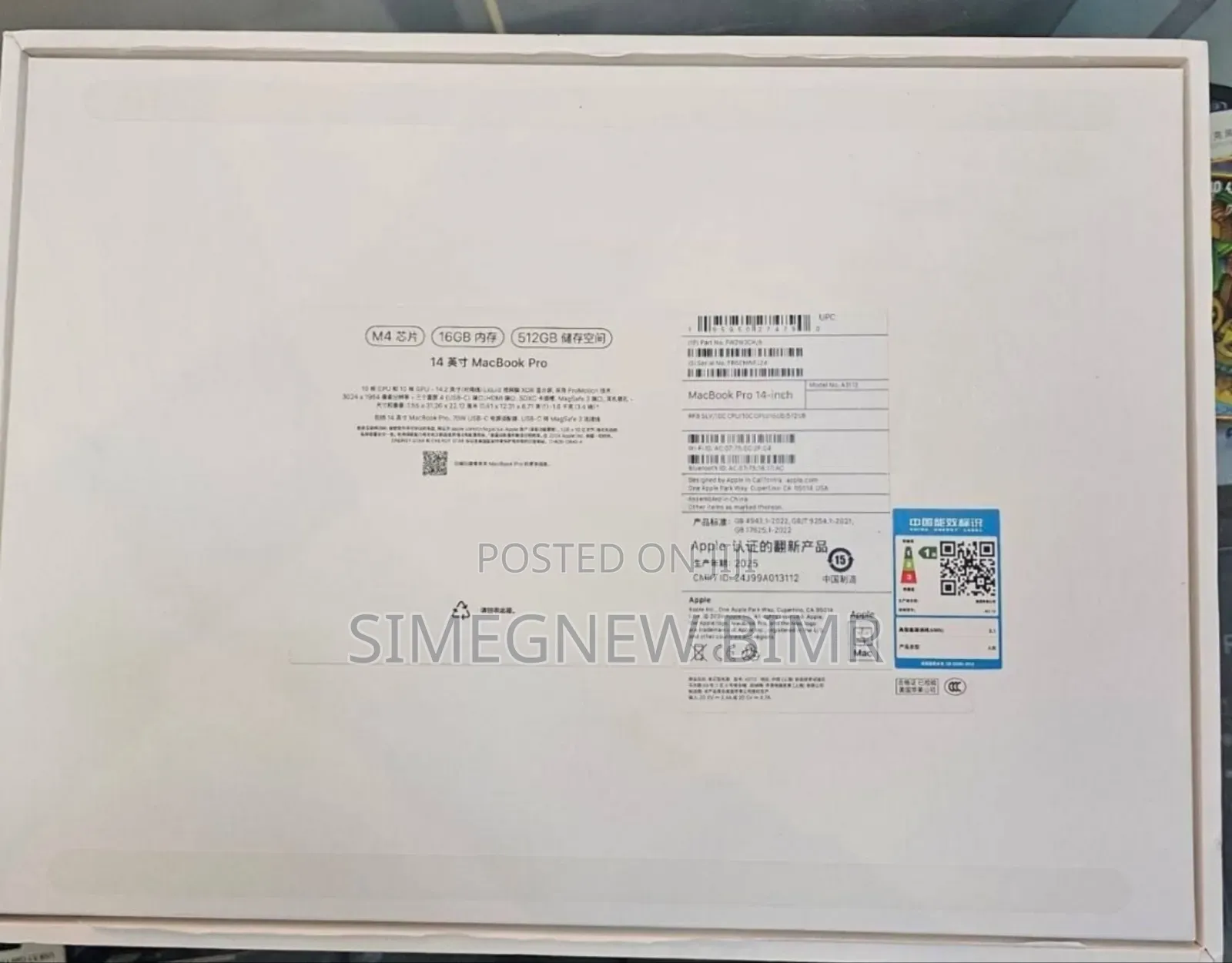 New Apple MacBook Pro 2024 M4 14-Inch 16GB Apple M4 Pro SSD 512GB