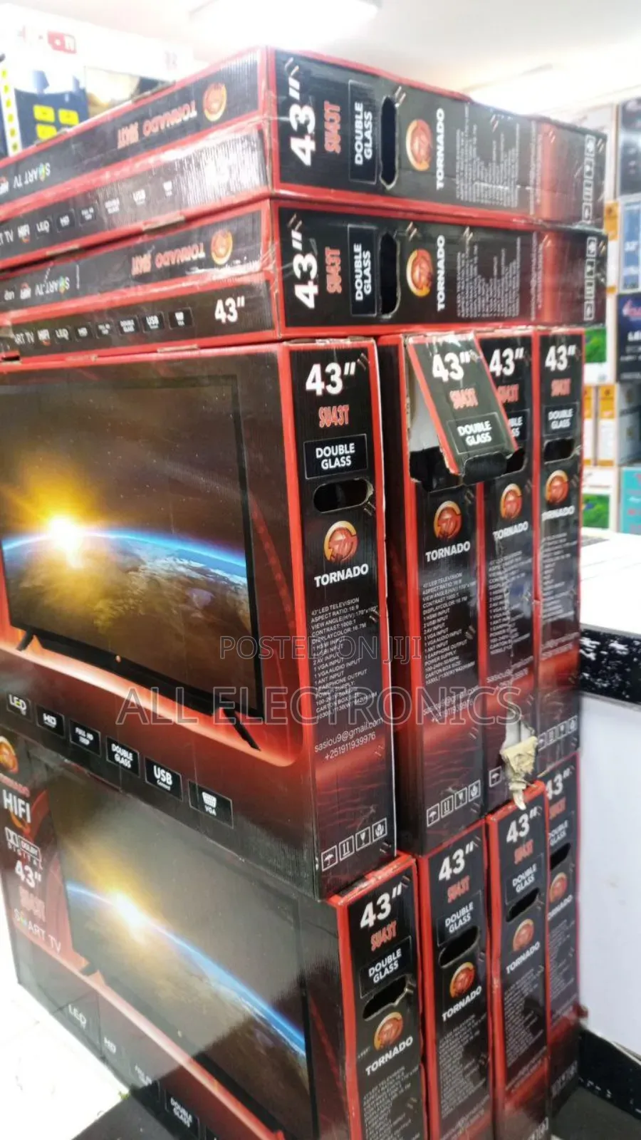 Tornado 43 Double Glass Smart Tv