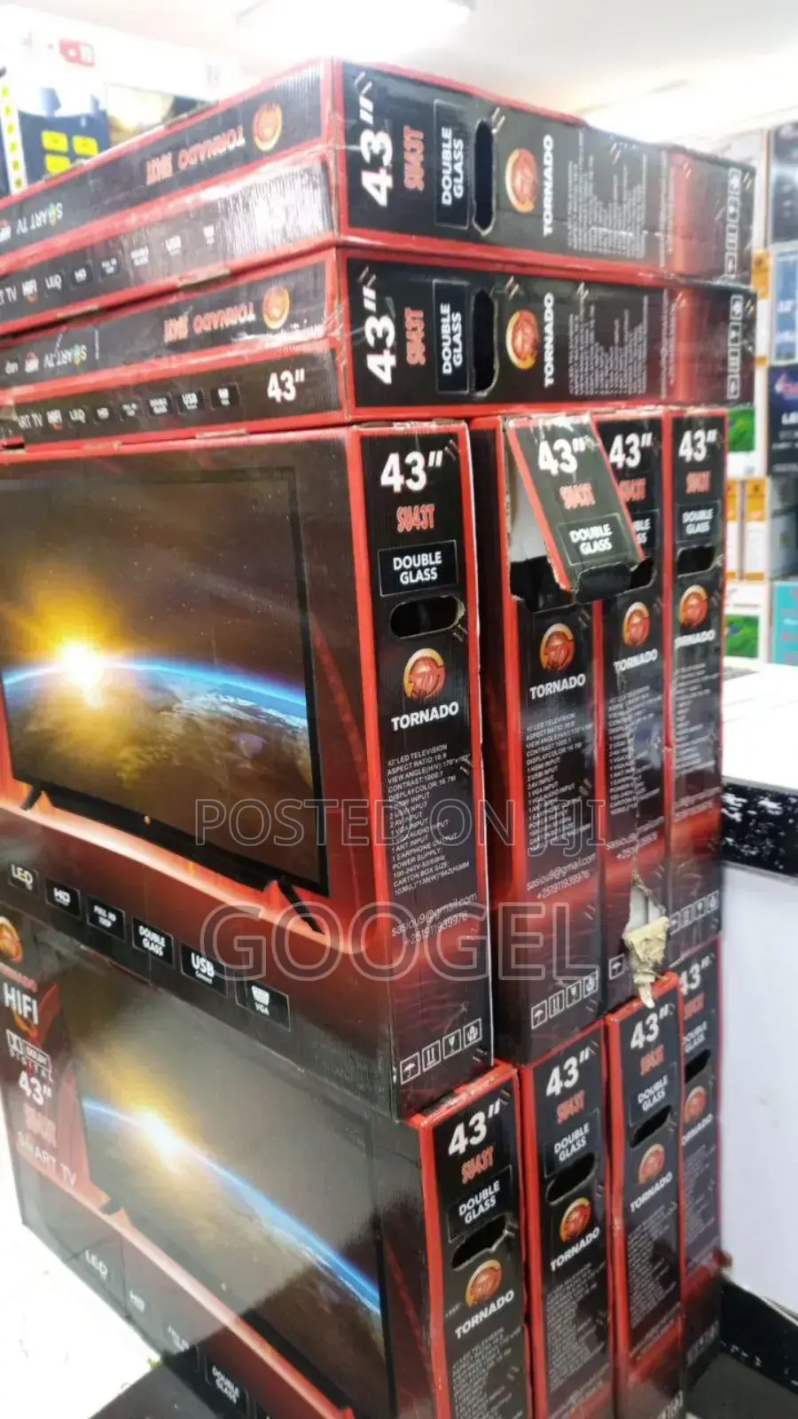Tornado 43 Double Glass Smart Tv