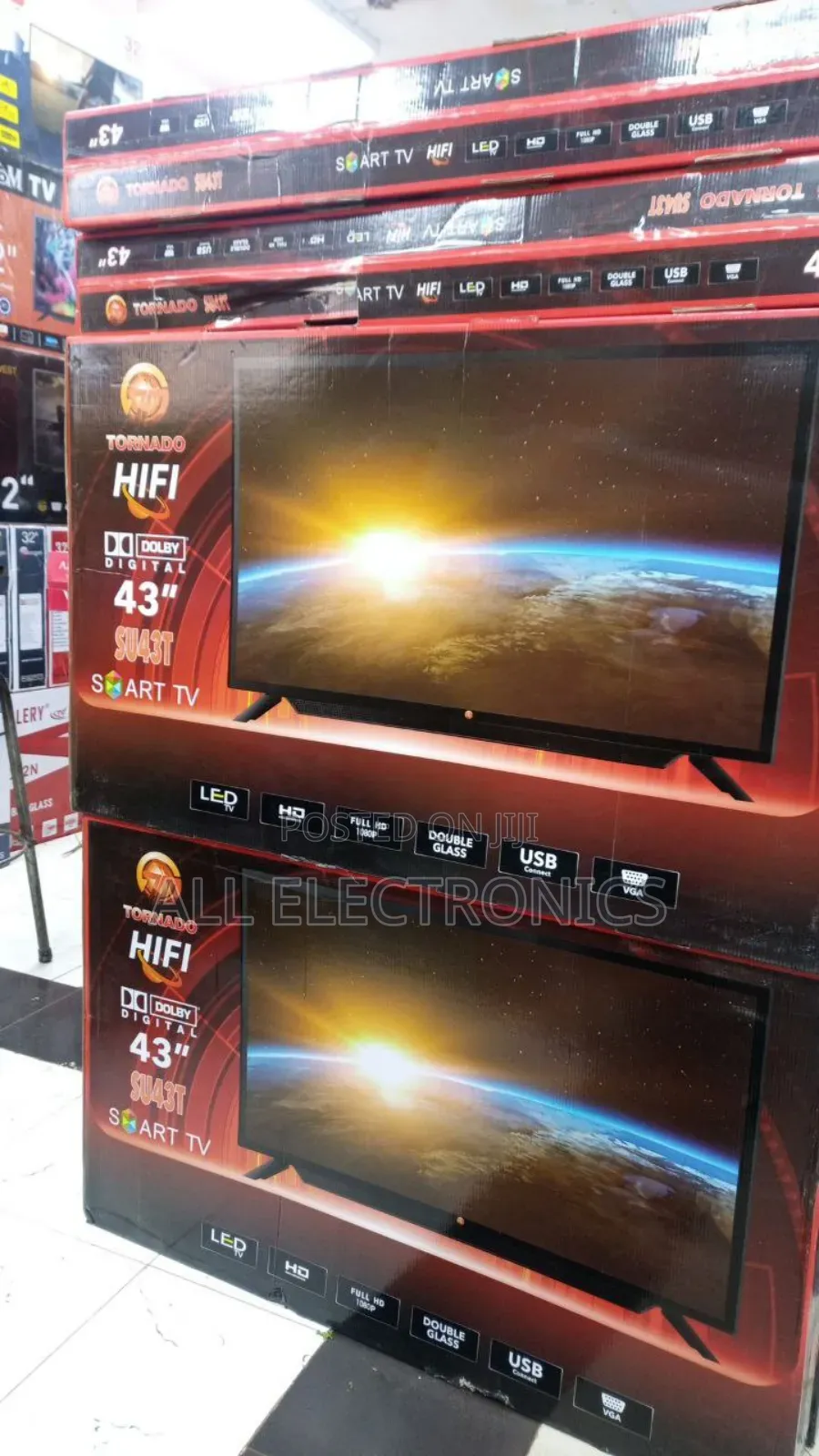 Tornado 43 Double Glass Smart Tv