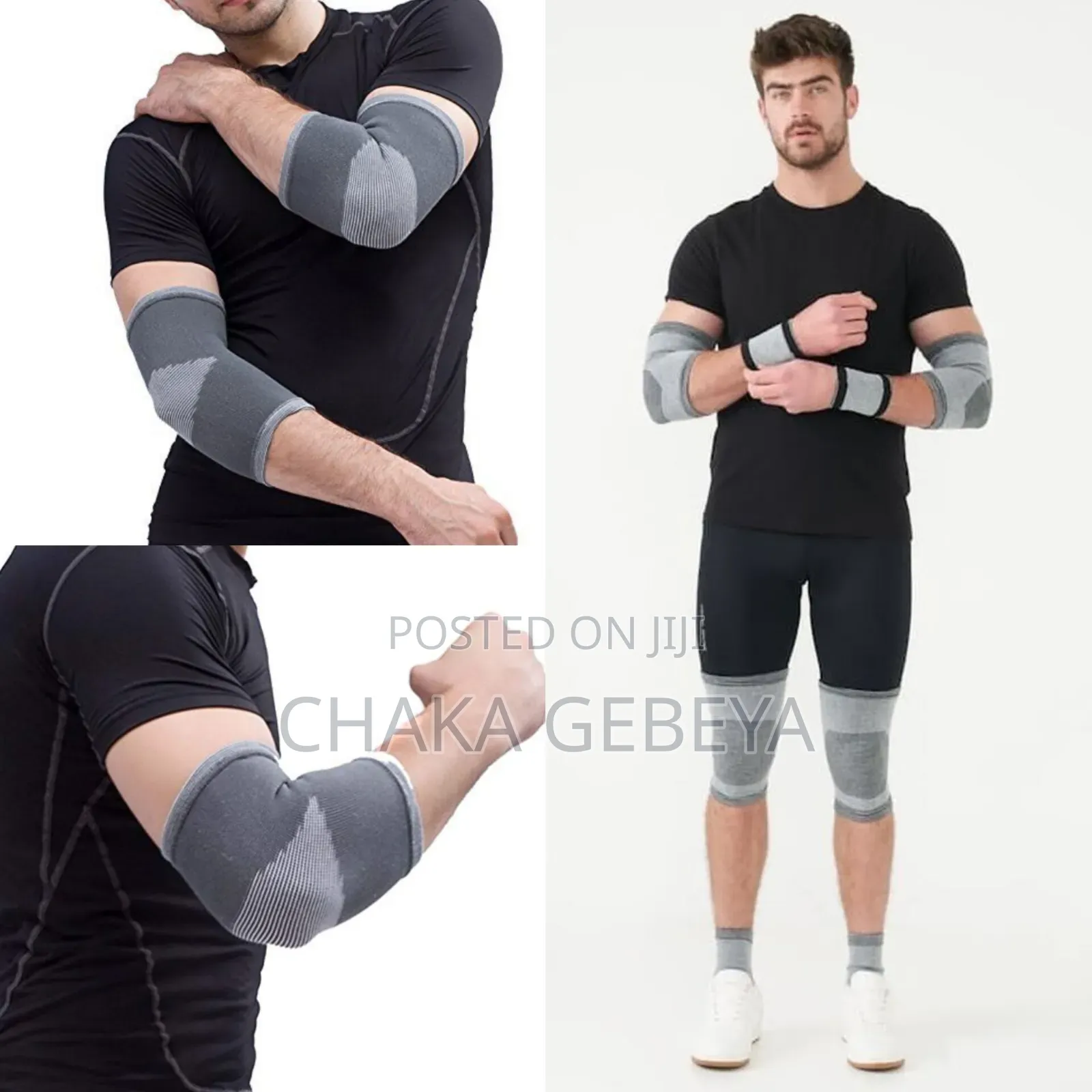 8-piece Bamboo Charcoal Knee Elbow Wrist Ankle Guards Set - Anti-slip