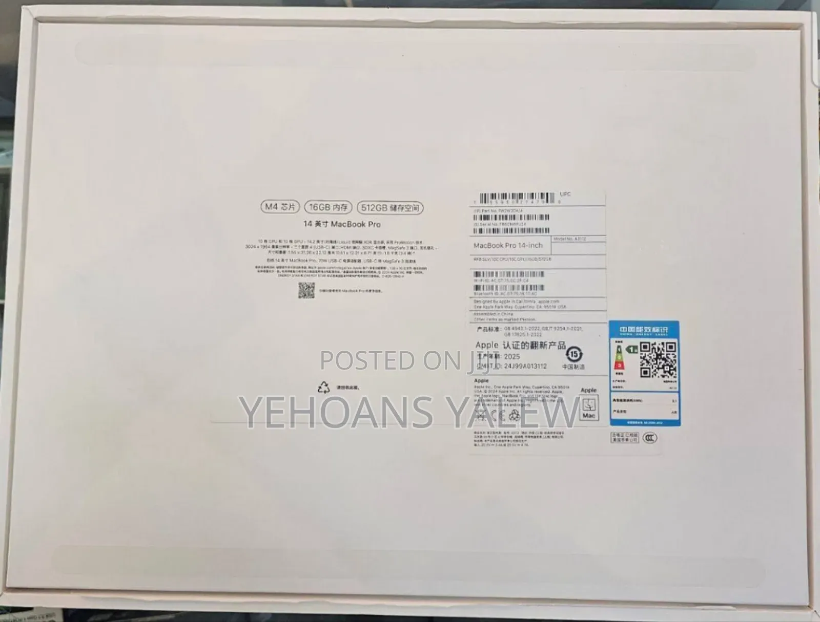 New Apple MacBook Pro 2024 M4 14-Inch 16GB Apple M4 Pro SSD 512GB