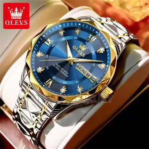 Photo - Olevs Men's Classic Diamond Stainless Steel Waterproof Luminous Watch