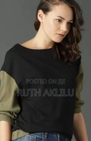 Photo - Women Black And Olive Green Solid Cotton Top