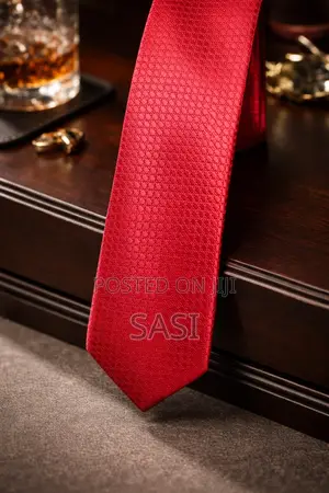 Elegant Red Textured Silk Tie – Timeless Executive Style