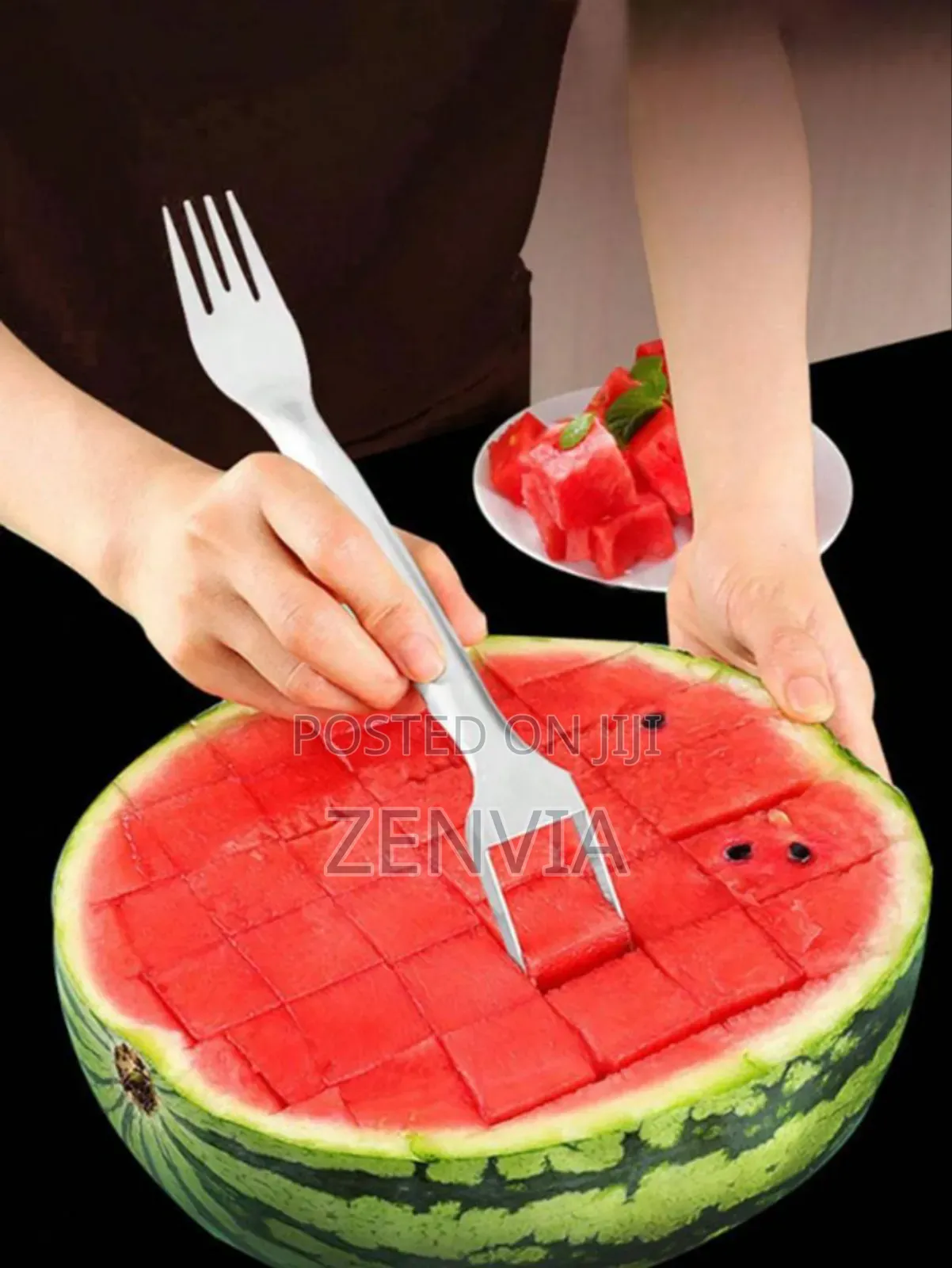 2 in 1 Watermelon Cutter Fork Slicer /Stainless-Steel/Free Delivery/