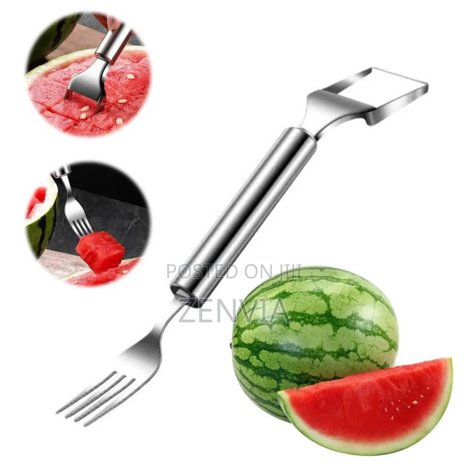 2 in 1 Watermelon Cutter Fork Slicer /Stainless-Steel/Free Delivery/