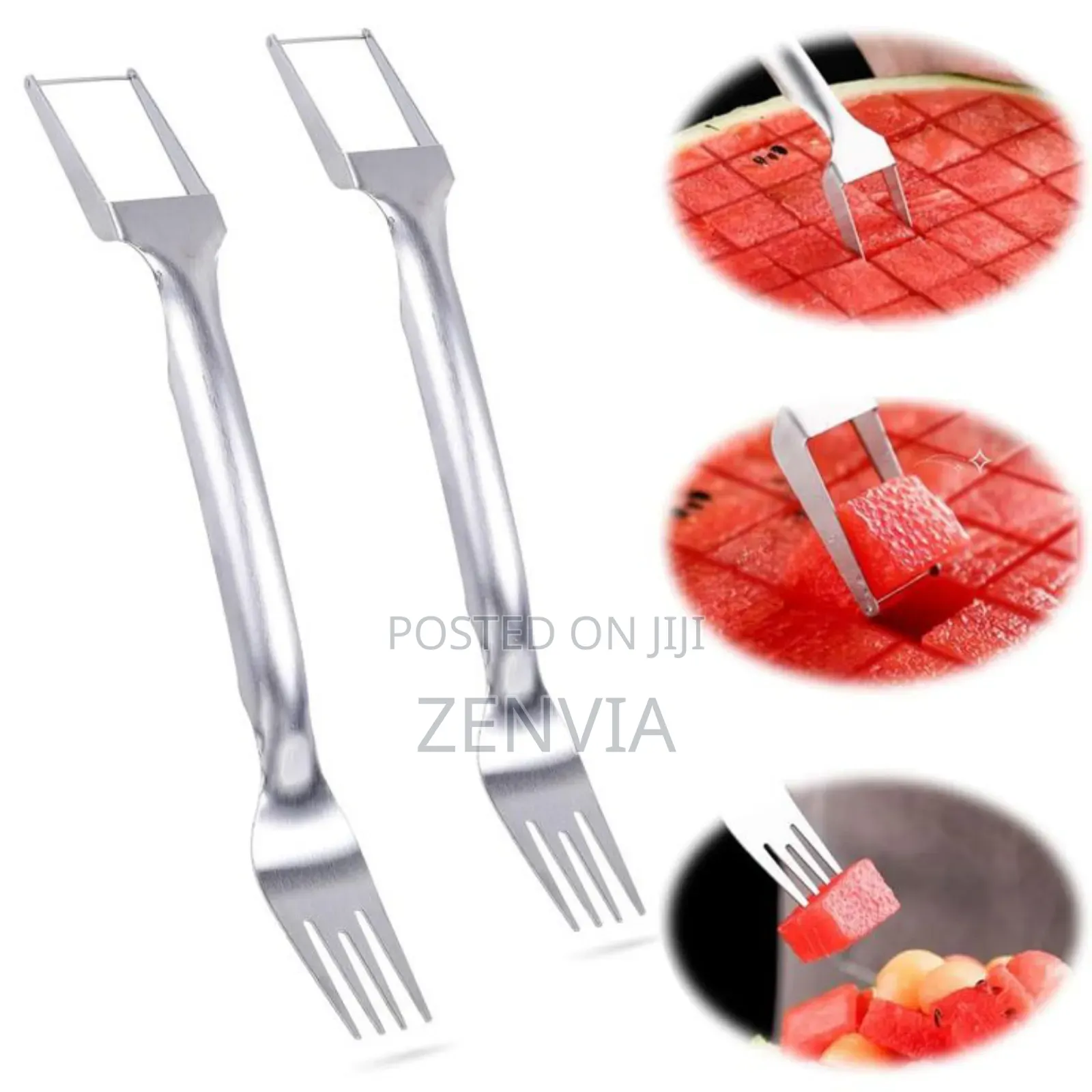 2 in 1 Watermelon Cutter Fork Slicer /Stainless-Steel/Free Delivery/