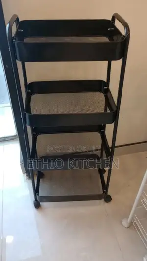 3 Layer Stainless Still Movable Kitchen Storage Rack/Shelf