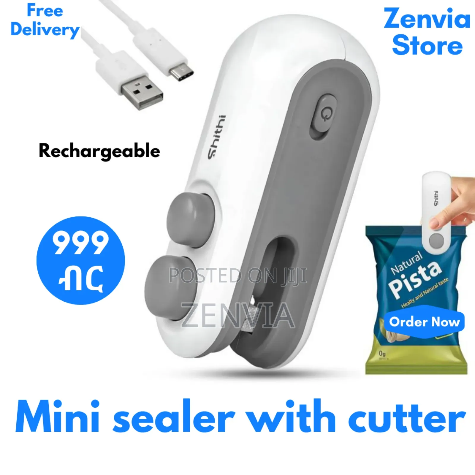 Rechargeable Mini Sealer With Cutter / Free Delivery /