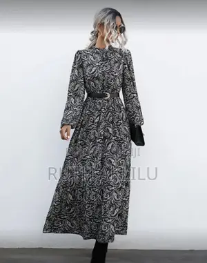 Allover Print Button Front Dress